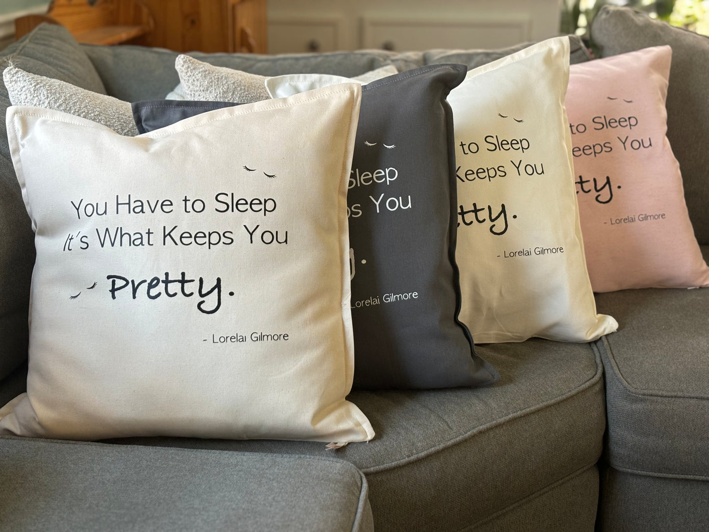 “You Have to Sleep. It’s What Keeps You Pretty” Throw Pillow – 20×20 | Gilmore Girls Inspired