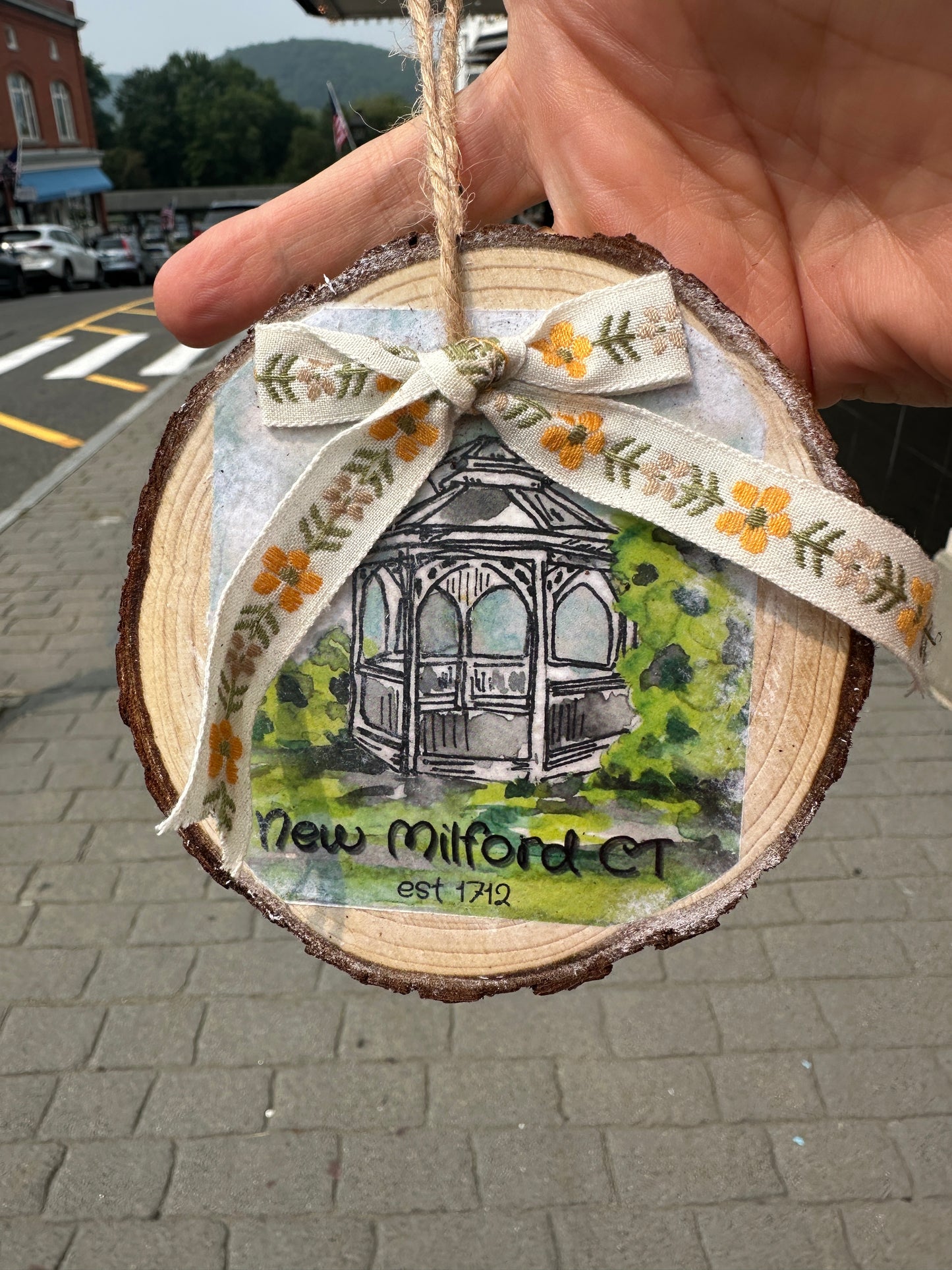 Stars Hollow Gazebo Wooden Ornament