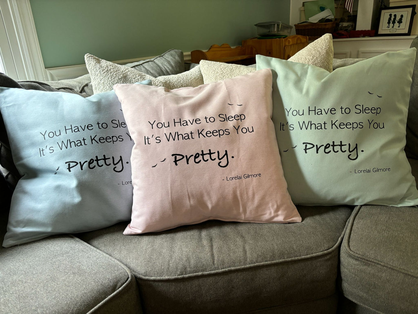 “You Have to Sleep. It’s What Keeps You Pretty” Throw Pillow – 20×20 | Gilmore Girls Inspired