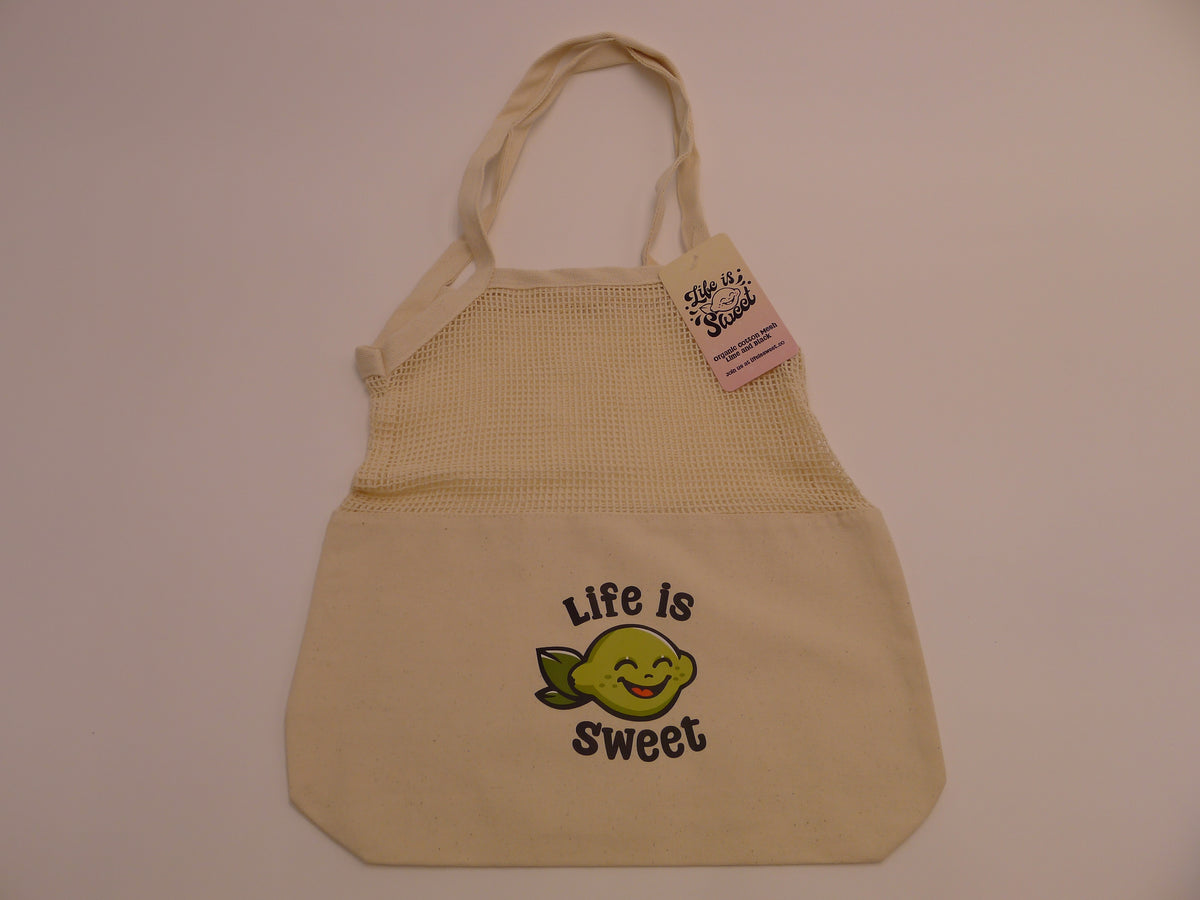 Life is Sweet Organic Cotton Mesh Tote Bag