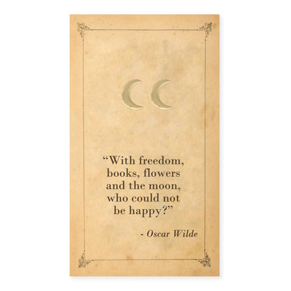 Literary Quotes Crescent Moon Post Earrings