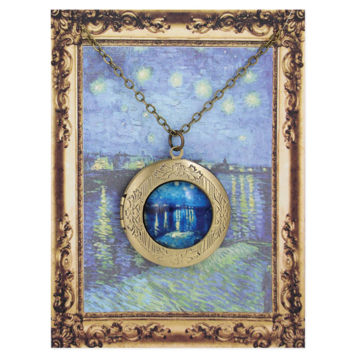 Starry River Fine Art Gold Locket Necklace