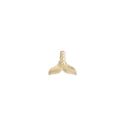 Literary Quote Mermaid Tail Post Earrings
