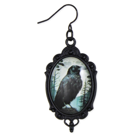 Dark Moods Black Raven Vintage Earrings