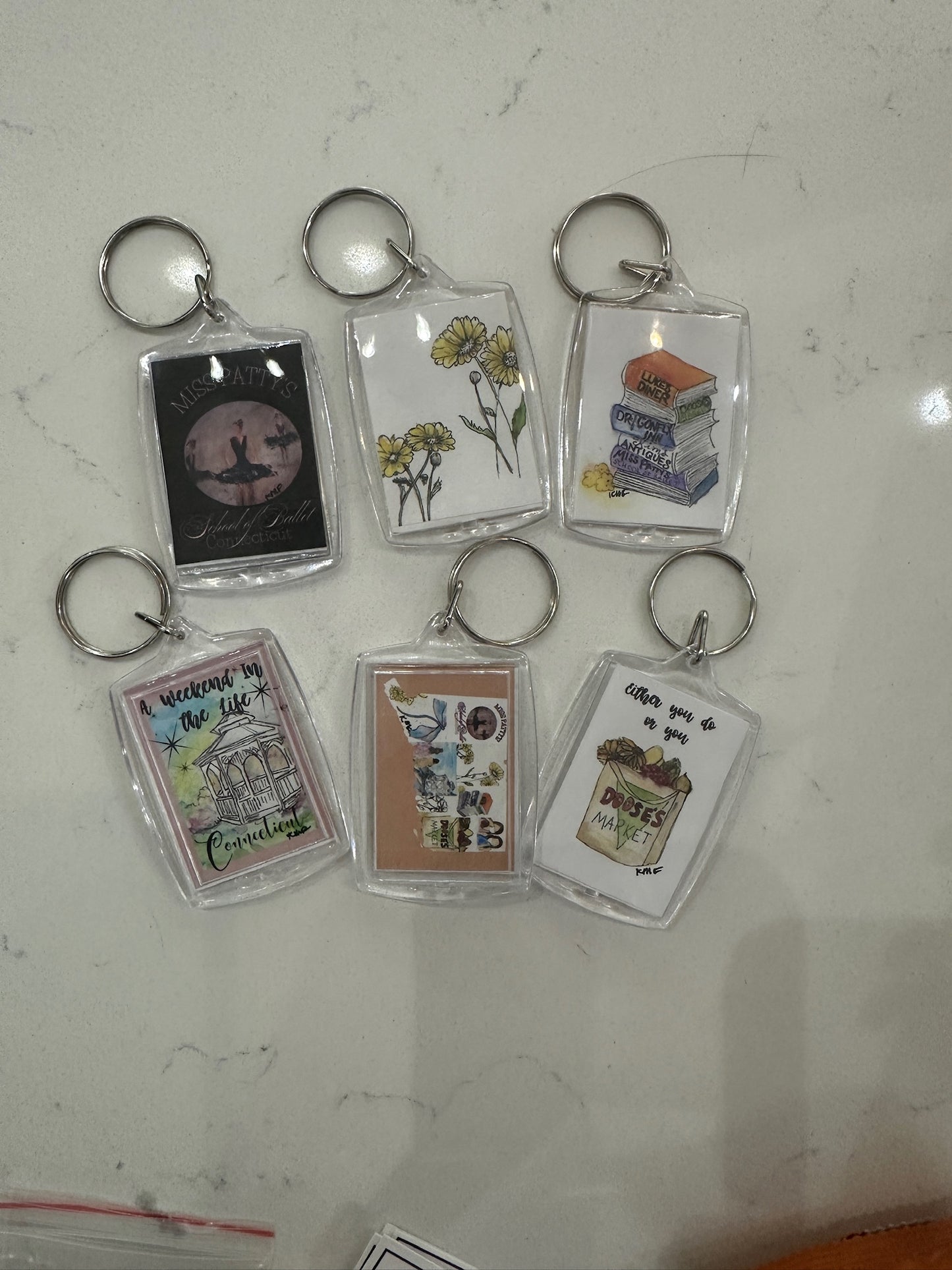 Art Keychains Featuring Original Artwork by Kathy Ann Flynn