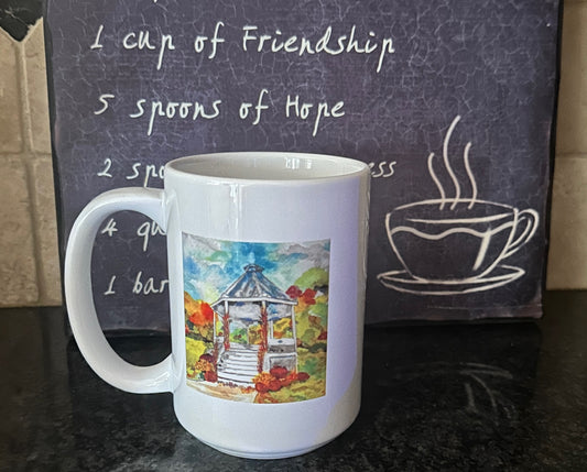 Stars Hollow Gazebo Mug – 15 oz Dishwasher Safe | Art by Kathy Ann Flynn