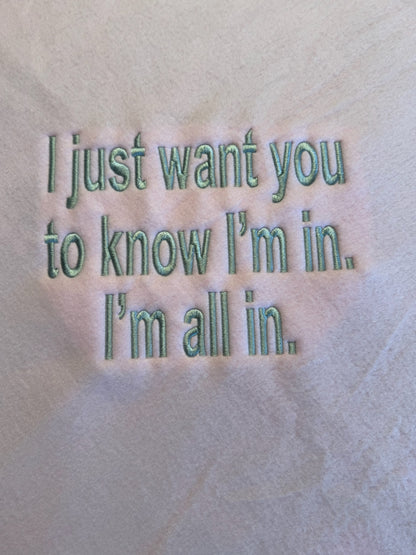 Fleece Tied Blanket with "I Just Want You To Know" Quote