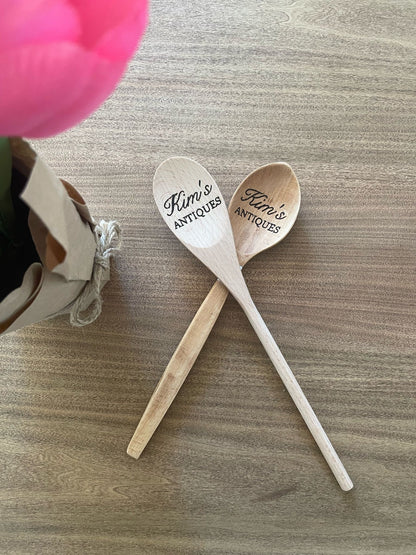 Hand-Burned 12” Wooden Spoons – Unique Kitchen Utensils with Artisan Designs