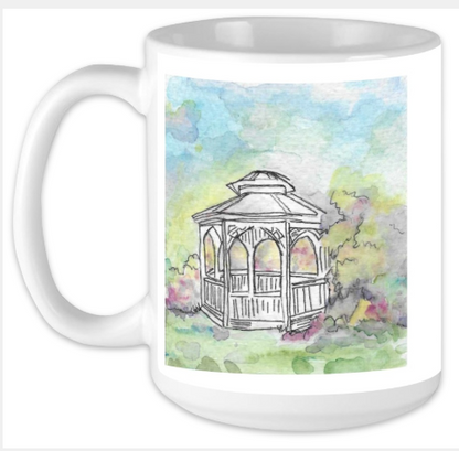 Stars Hollow Gazebo Mug – 15 oz Dishwasher Safe | Art by Kathy Ann Flynn