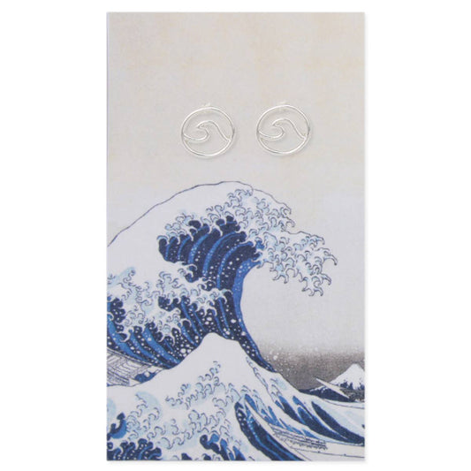 The Wave Fine Art Silver Post Earrings