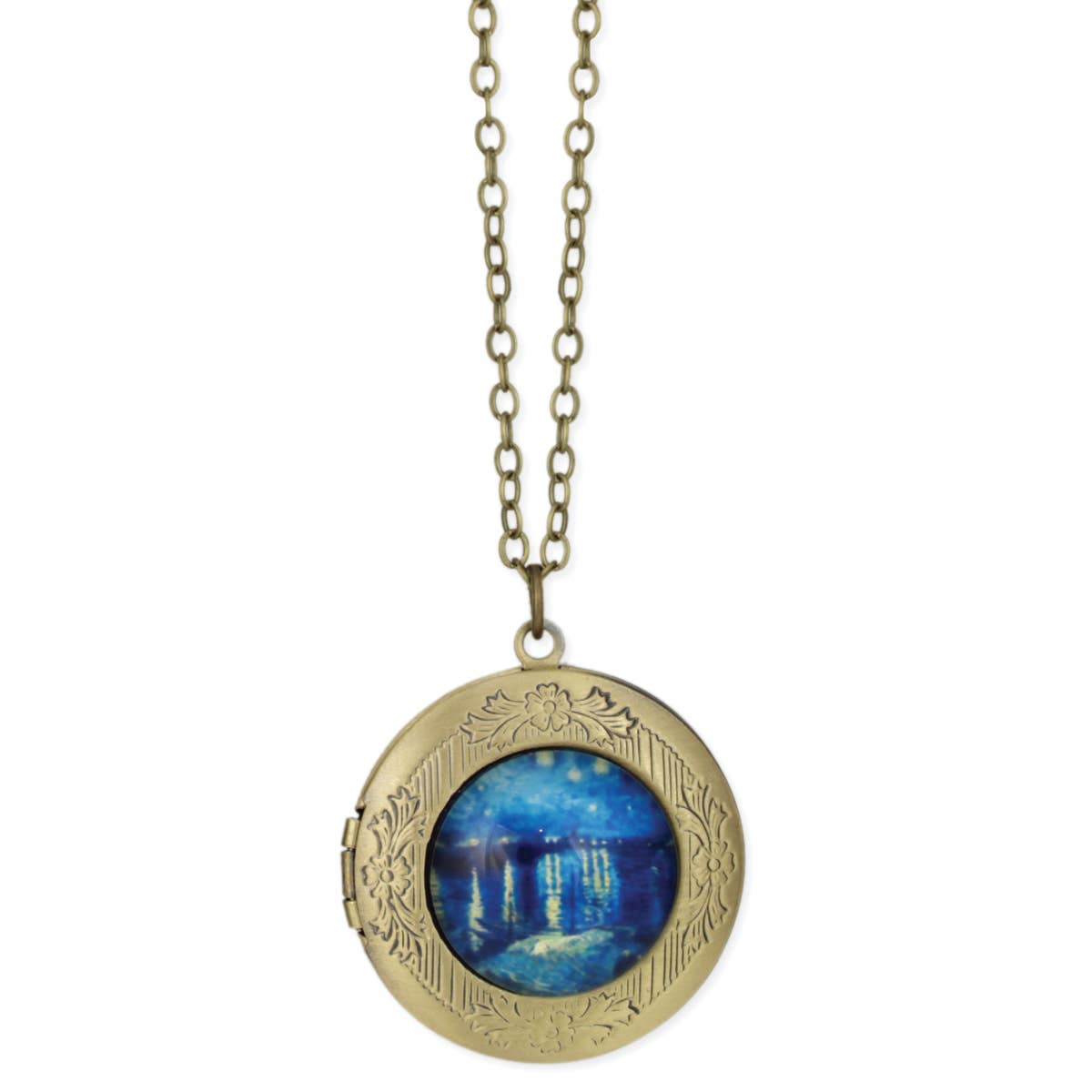 Starry River Fine Art Gold Locket Necklace