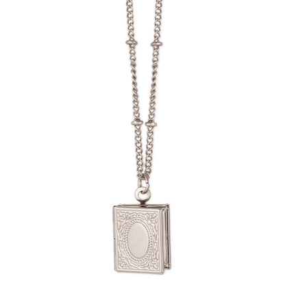 Secret Diary Silver Book Locket Necklace