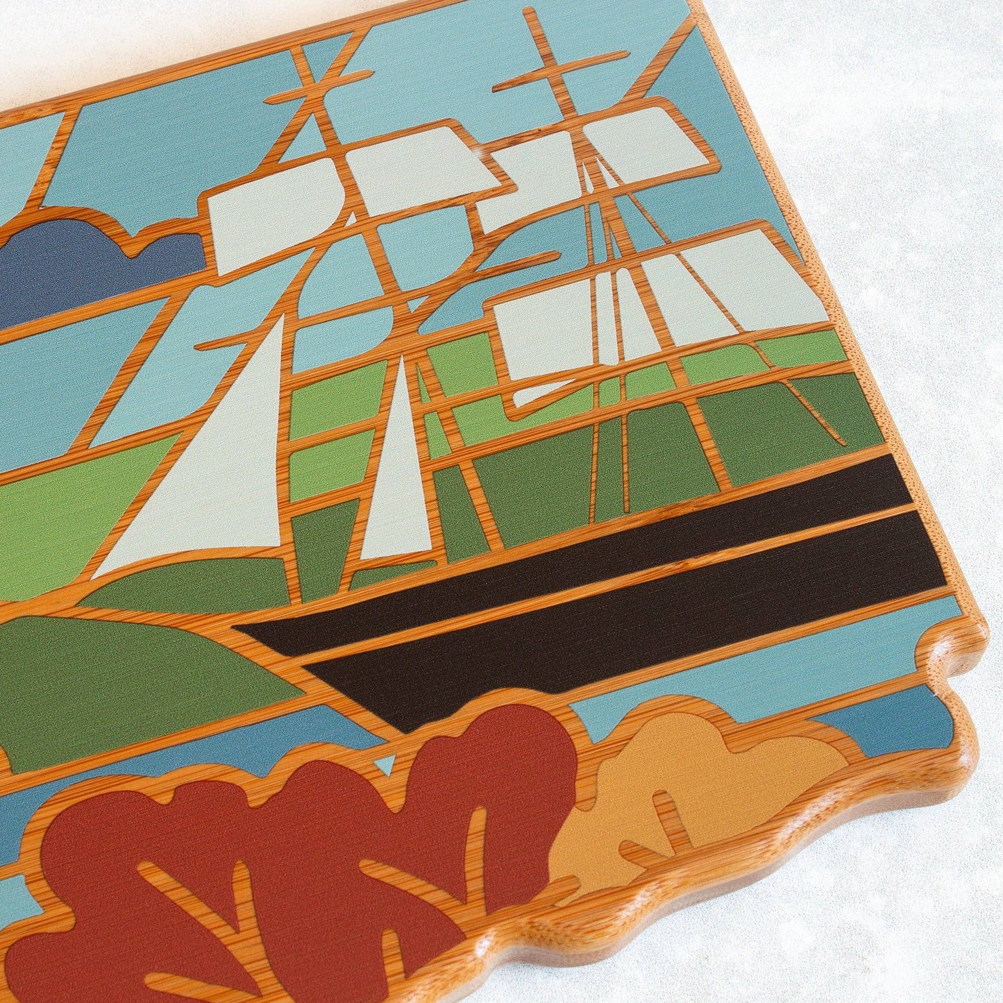 Connecticut Cutting Board with Artwork by Summer Stokes