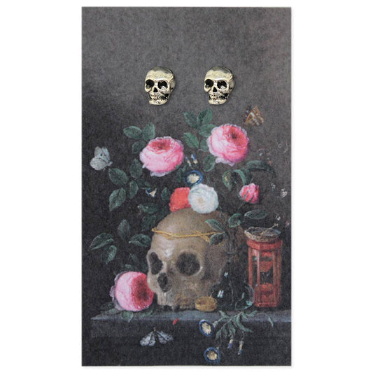 Silver Skull Fine Art Post Earrings
