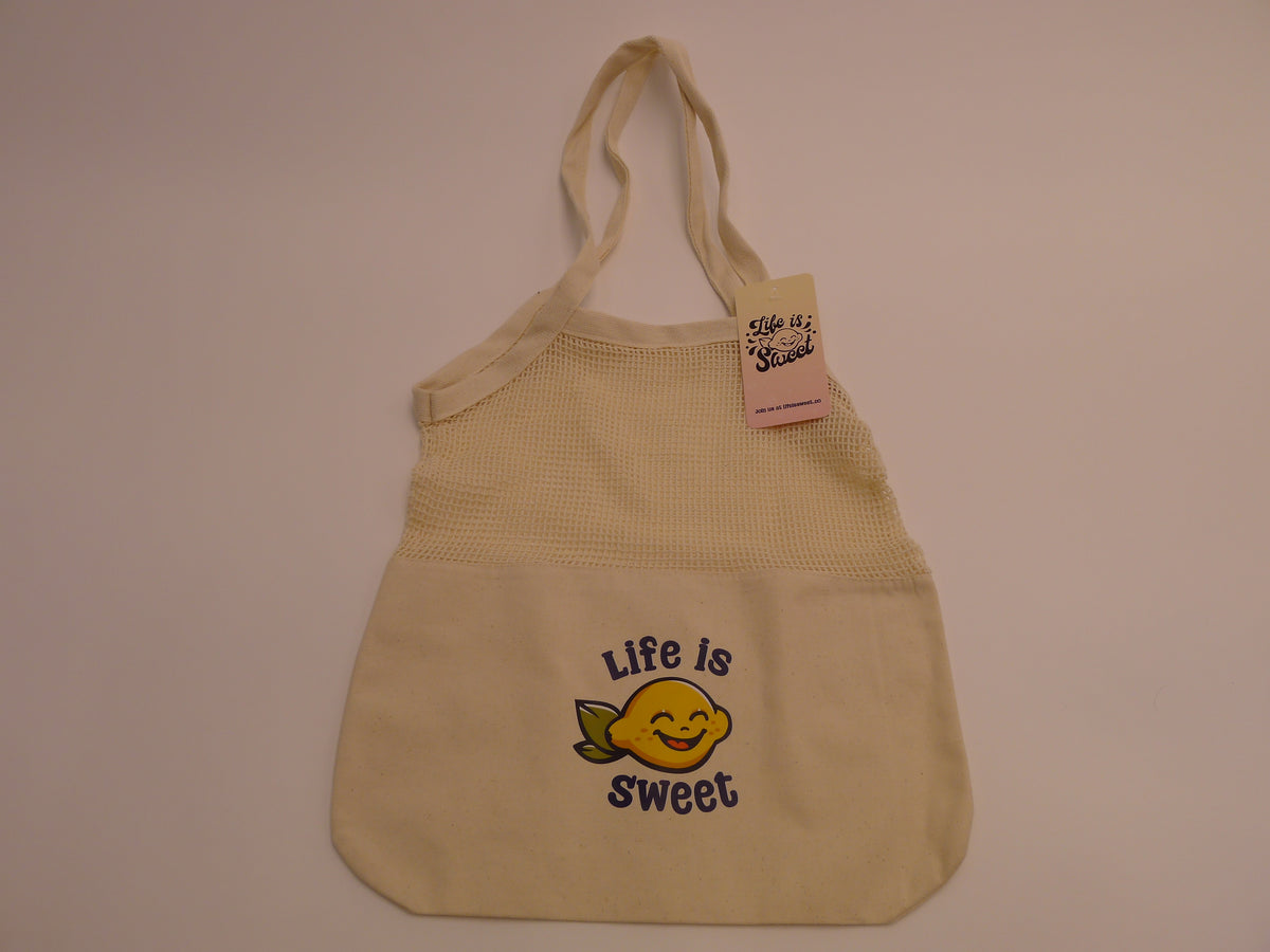 Life is Sweet Organic Cotton Mesh Tote Bag