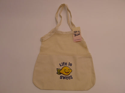 Life is Sweet Organic Cotton Mesh Tote Bag