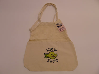 Life is Sweet Organic Cotton Mesh Tote Bag