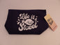 Life is Sweet Navy Canvas Zippered Pouch